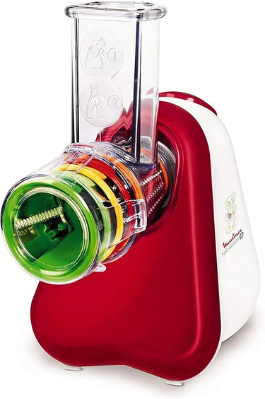 Moulinex Fresh Express Plus - Rallador, 5 funciones, 200W, 1 dB, metal, rojo/blanco